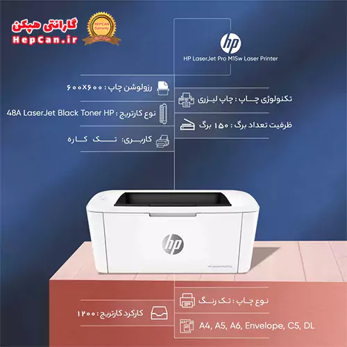 پرینتر تک کاره لیزری اچ پی HP LaserJet Pro M15w